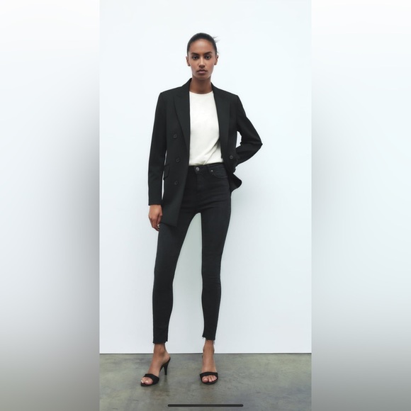 Zara the high waste skinny jeans, size 8, black - Picture 1 of 9